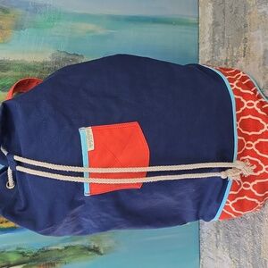 Spartina 449 Large Drawstring Beach Tote Bag Backpack.